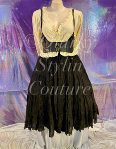 Ombre Purple Black Renaissance steampunk gothic cotton boho Maxi Long Skirt -Size 10-22 - Plus size