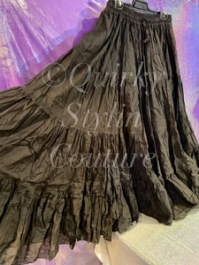 Black Renaissance steampunk gothic cotton boho Maxi Long Skirt -Size 10-22 - Plus size
