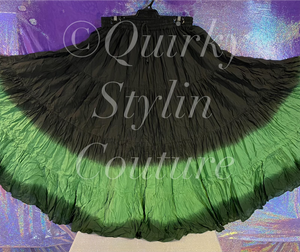 Ombre Green Black Renaissance steampunk gothic cotton boho Maxi Long Skirt -Size 10-22 - Plus size