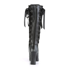 Load image into Gallery viewer, Crypto 106- Gothic black lace corset knee length high heel boot