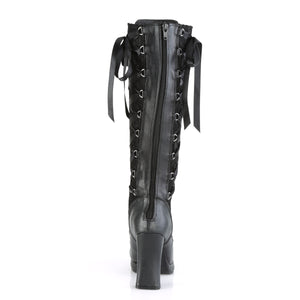 Crypto 106- Gothic black lace corset knee length high heel boot