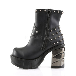 Sinister 64 - Metal Gothic Chunky Heel Ankle Boot