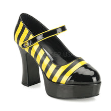 Load image into Gallery viewer, Buzz 66 - Bee striped Mary Jane high heel shoe