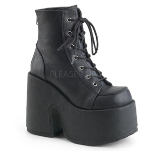 Camel203 - Matte black gothic Chunky Heel Ankle Boot