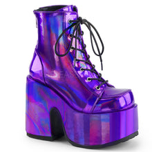 Load image into Gallery viewer, Camel203 - Hologram Purple gothic Chunky Heel Ankle Boot