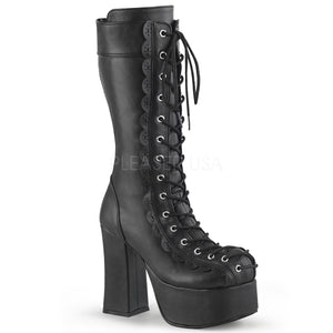 Charade 130 - Gothic lolita lace up midcalf boot