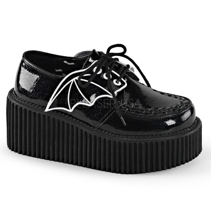 Creeper 205 - Bat wing glitter platform shoe