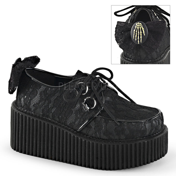 Creeper 212 - Gothic lace platform shoe - size 9, size 10