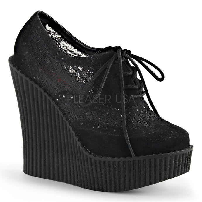 Creeper307 - High heel lace wedge creeper