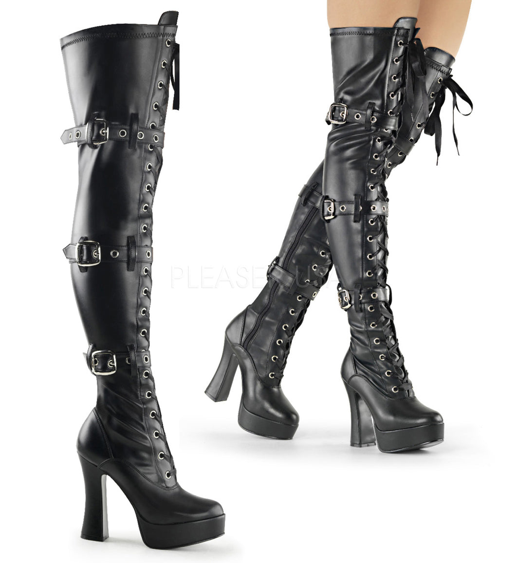 Electra 3028 - Gothic high heel thigh high boots