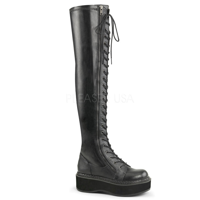 Emily 375 - Thigh high lace up platform boot - size 8