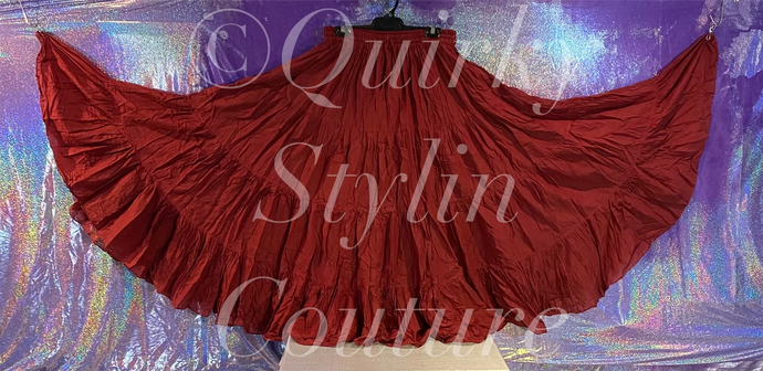Burgundy blood red Renaissance steampunk gothic cotton boho tribal Maxi Long Skirt -Size 10-22 - Plus size
