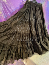 Load image into Gallery viewer, Black Renaissance steampunk gothic cotton boho Maxi Long Skirt -Size 10-22 - Plus size