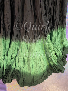 Ombre Green Black Renaissance steampunk gothic cotton boho Maxi Long Skirt -Size 10-22 - Plus size