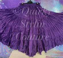 Load image into Gallery viewer, Purple Violet Renaissance steampunk gothic cotton boho tribal Maxi Long Skirt -Size 10-22 - Plus size