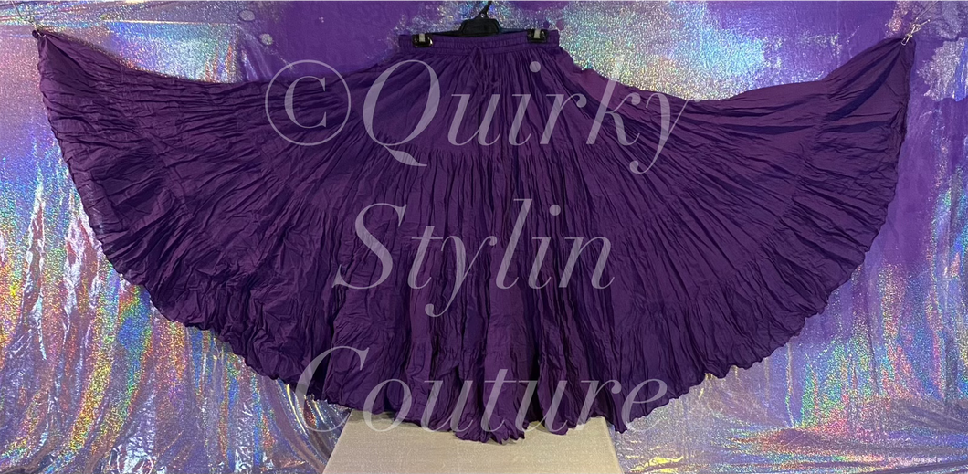 Purple Violet Renaissance steampunk gothic cotton boho tribal Maxi Long Skirt -Size 10-22 - Plus size