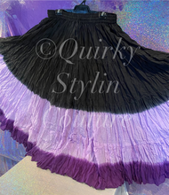 Load image into Gallery viewer, Ombre Purple Black Renaissance steampunk gothic cotton boho Maxi Long Skirt -Size 10-22 - Plus size