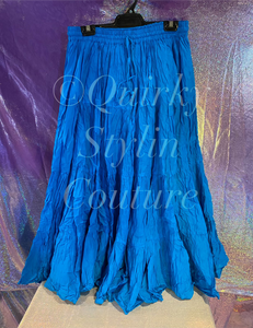 Turquoise Blue Renaissance steampunk gothic cotton boho tribal Maxi Long Skirt -Size 10-22 - Plus size
