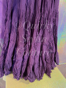 Purple Violet Renaissance steampunk gothic cotton boho tribal Maxi Long Skirt -Size 10-22 - Plus size