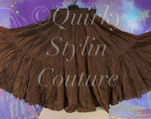 Deep Chocolate Brown Renaissance steampunk gothic cotton boho tribal Maxi Long Skirt -Size 10-22 - Plus size
