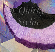 Load image into Gallery viewer, Ombre Purple Black Renaissance steampunk gothic cotton boho Maxi Long Skirt -Size 10-22 - Plus size