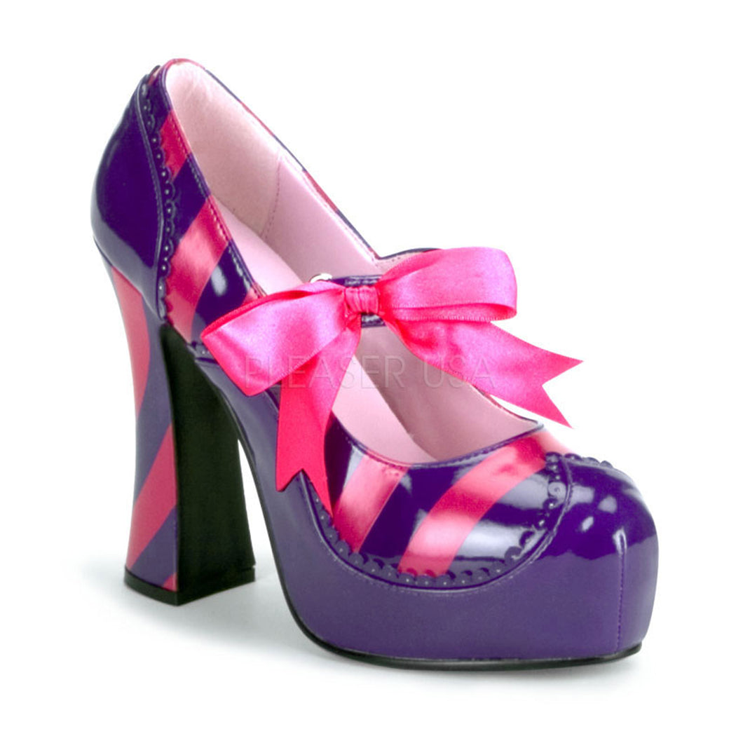 Kitty 32 - Pink, purple striped high heel shoe