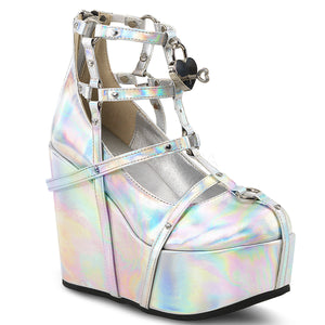 Poison 25-2 - Hologram shiny wedge heel shoe