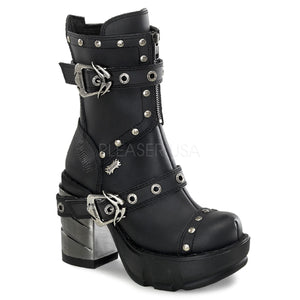 Sinister 201 - Metal buckle Gothic Chunky Heel  Boot