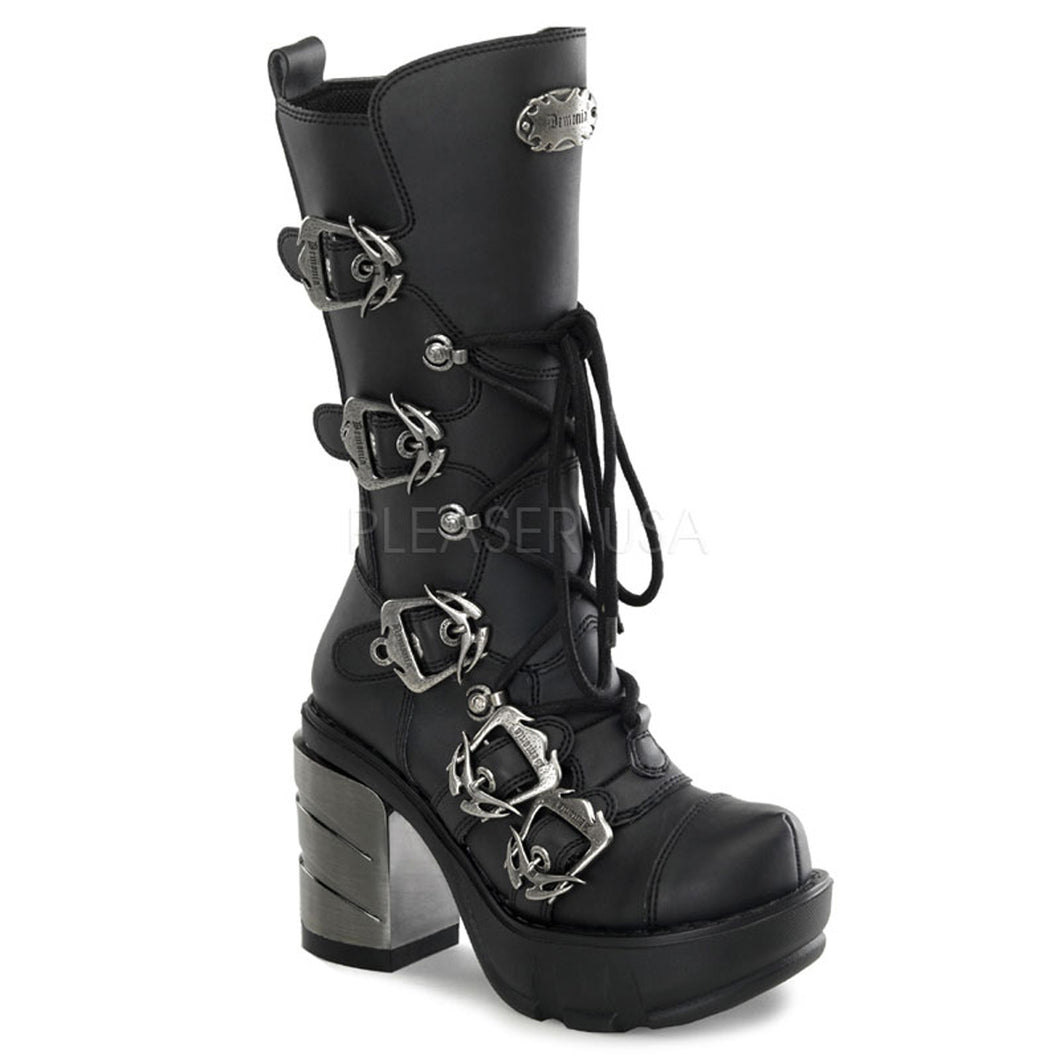 Sinister 203 - Metal buckle Gothic Chunky Heel  Boot