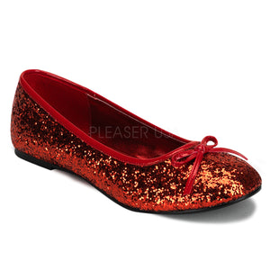 Star16G Red - Glitter ballet flat shoe