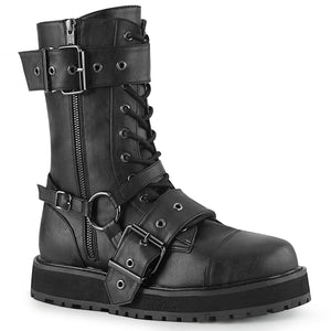 Valor 220 - Gothic eyelet boots Small platform strap buckle mid-calf boot