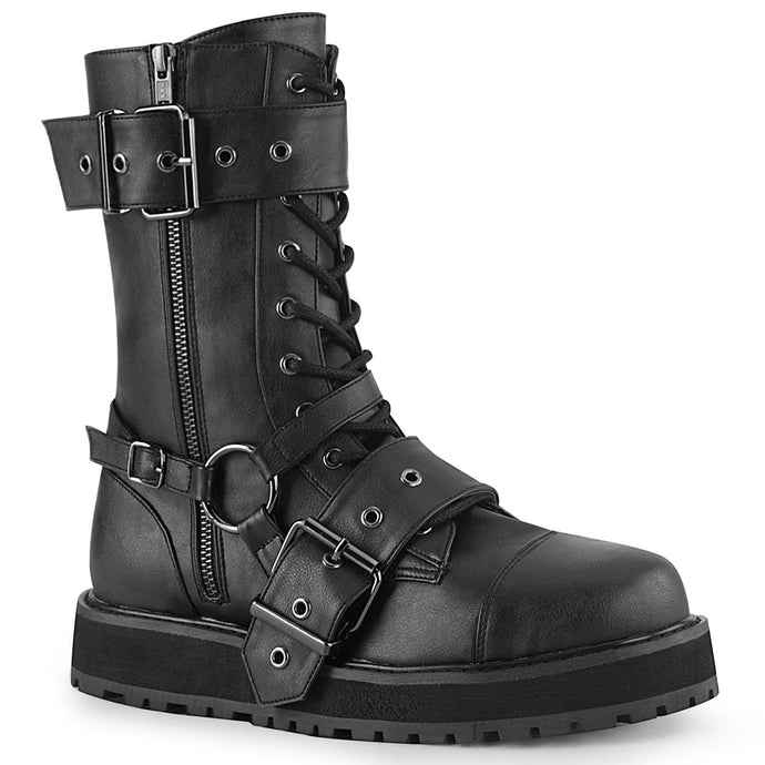 Valor 220 - Gothic eyelet boots Small platform strap buckle mid-calf boot