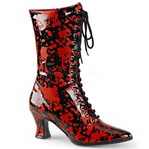 Victorian 120BL - Gothic blood splatter heel boot